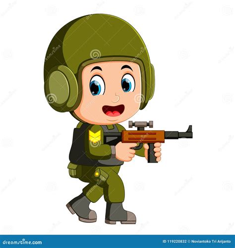 Brave 3d Soldier With A Medal Marches. Stock Illustration | CartoonDealer.com #69444004