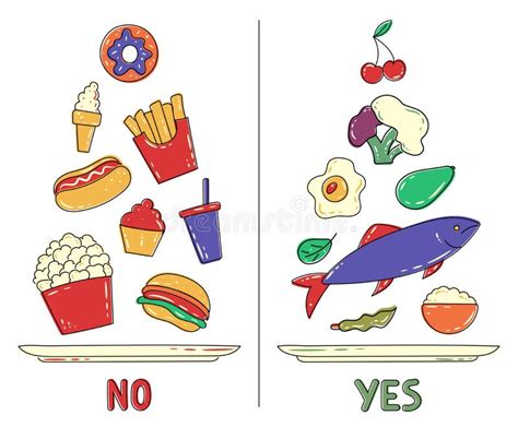 Healthy Vs Unhealthy Food Stock Illustrations – 319 Healthy Vs ...