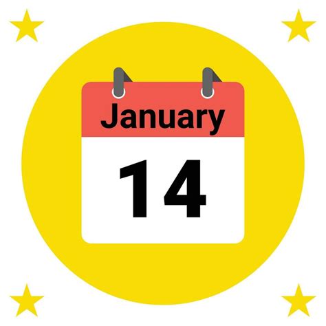 January 14 Daily Calendar Icon 24137674 Vector Art at Vecteezy