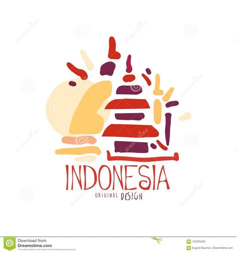 Travel To Indonesia with Ulun Danu Temple Stock Vector - Illustration ...