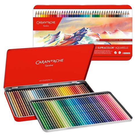 Caran D'Ache Supracolor Tin Set of 80, Soft Aquarelle Pencils | Jerry's Artarama