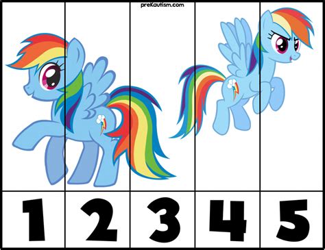 My Little Pony | Number Puzzle | My little pony printable, My little pony 1, My little pony craft