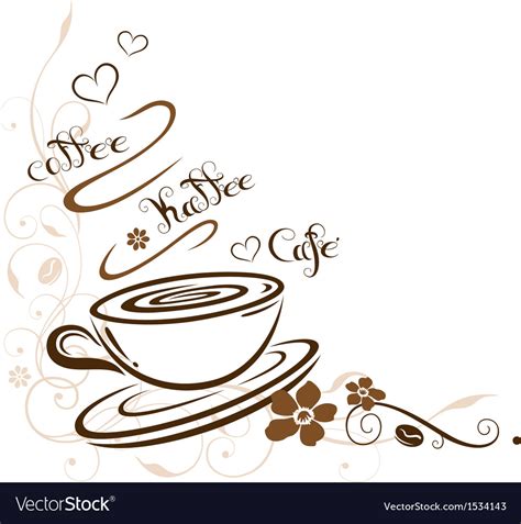 Coffee cafe border floral Royalty Free Vector Image