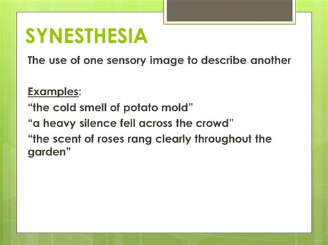 Synesthesia Examples