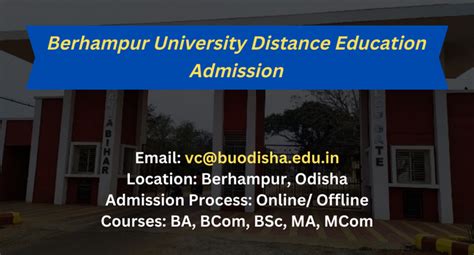 Berhampur University Distance Education Admission 2024 | UG | PG | Application Last Date