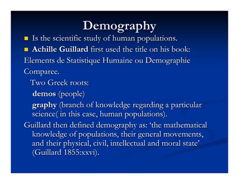 SOLUTION: What is demography - Studypool