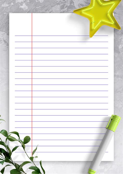 Wide Lined Paper Printable