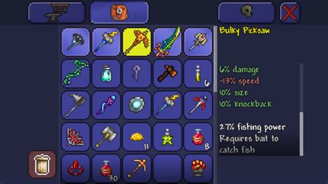 Pick axe fishing pole | Terraria Community Forums