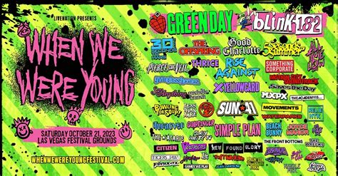 WHEN WE WERE YOUNG FESTIVAL Announces 2023 Lineup Featuring Blink-182 ...