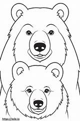 Bear Face Coloring Page sketch template