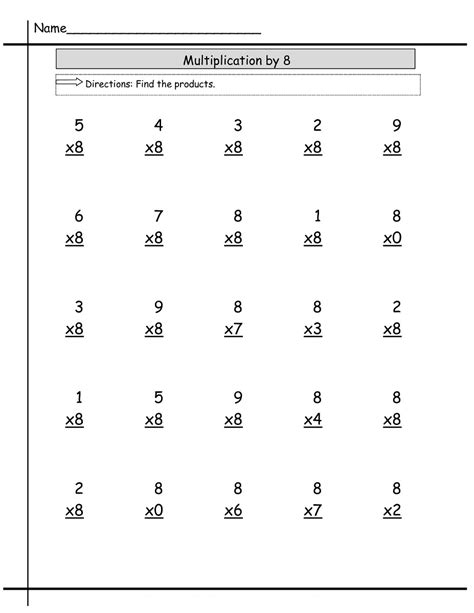 Printable 8 Times Table Worksheets | Activity Shelter