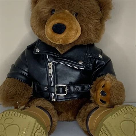 Biker teddy bear leather jacket | Teddy bear jacket, Bear leather, Teddy