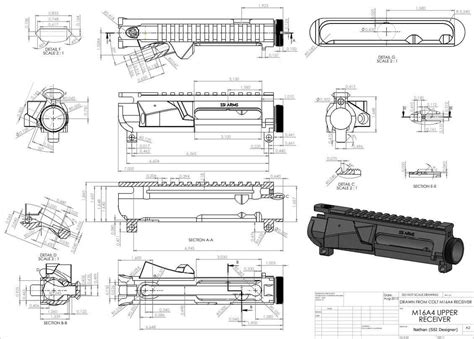 Blueprint Upper Receiver M16A4 | Metals | Mathematics | Free 30-day ...