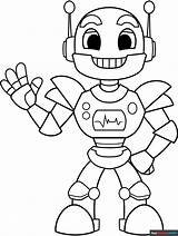 Robot Coloring Page  Easy Drawing Guides sketch template