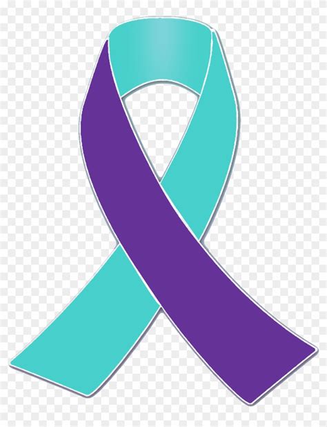 Purple And Turquoise Awareness Ribbon - Purple And Teal Ribbon Meaning ...