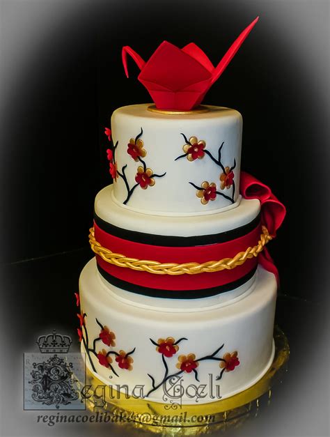 Japanese Origami Crane Wedding Cake - CakeCentral.com