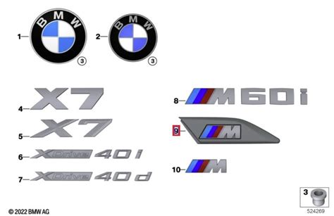 Genuine BMW G07 X7 LCI M60i M Side Fender Emblem Gloss Black Set Left + Right | eBay