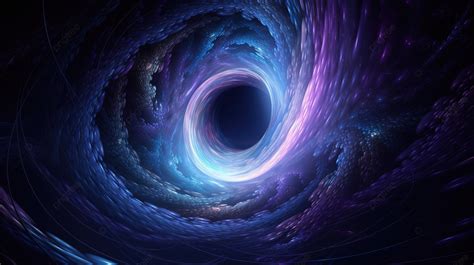 Captivating 3d Render Of A Blue Violet Time Vortex Wormhole In Space Background, Science Fiction ...