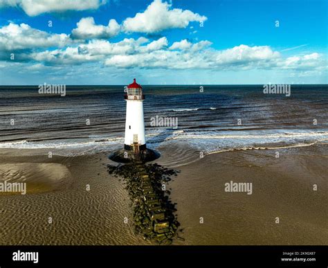 Aerial photograph of Point of Ayr Lighthouse Stock Photo - Alamy