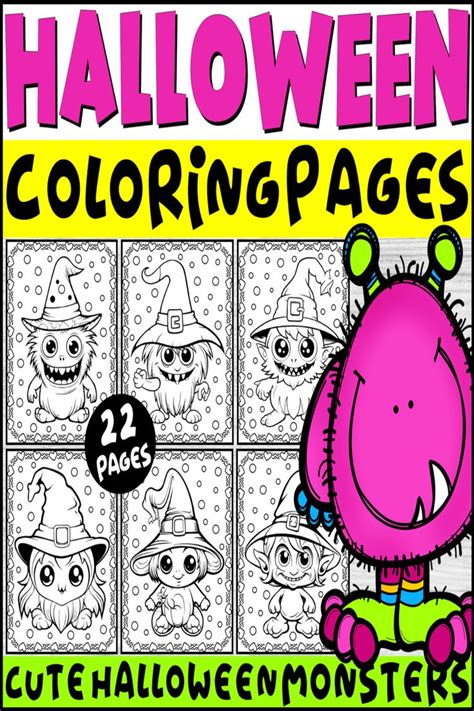 Halloween Coloring Pages: Cute Halloween Monsters Coloring Pages