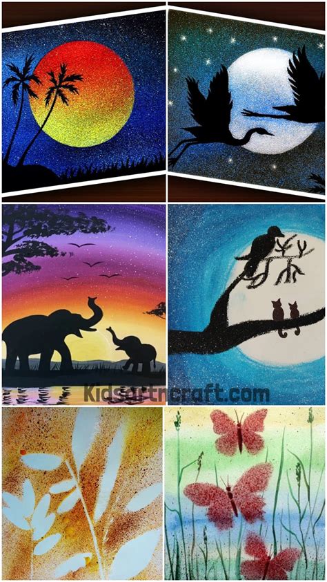 Easy Spray Painting Art Ideas With Toothbrush - Kids Art & Craft