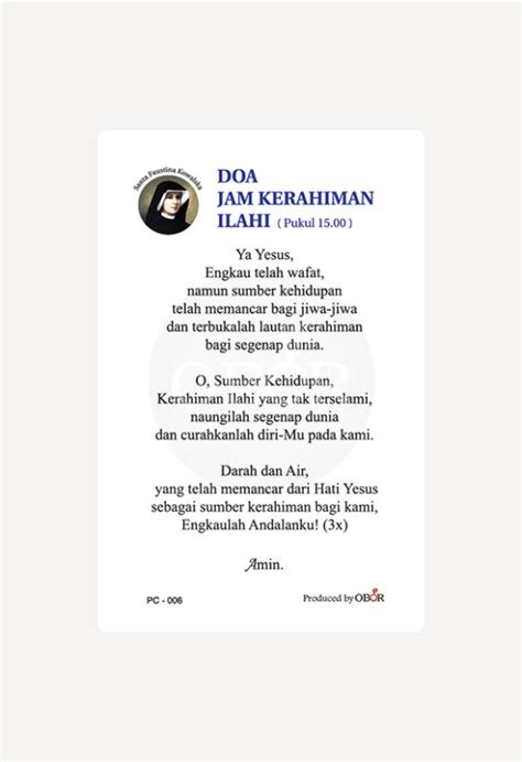 Mini Card Doa Jam Kerahiman Ilahi – OBOR