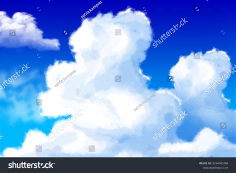 Illustration Vector Blue Sky Scenery Anime Stock Vector (Royalty Free) 2224083289 | Shutterstock