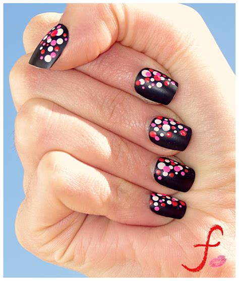 Black with pink polka dot nails Nail Designs | Polka Dots | Pink | Polka dot nails, Dots nails ...