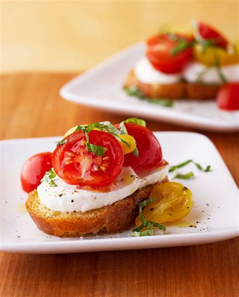 Tomato, Basil, and Mozzarella Crostini