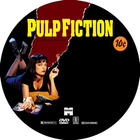 Pulp Fiction (1994) R1 - Movie DVD - CD Label, DVD Cover, Front Cover