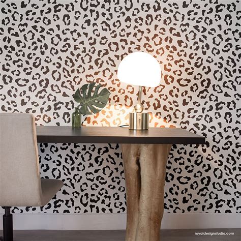 Leopard Spots Wall Stencil Animal Print Wallpaper Tribal Wall Pattern ...