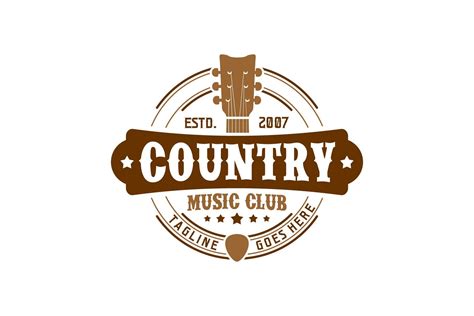 Country Music Club Typography Logo | Logo design typography, Music logo design, Music logo