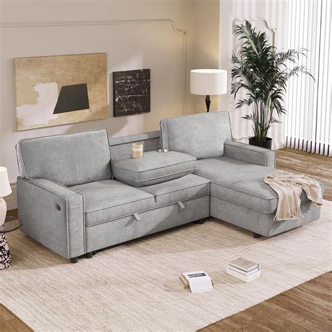 Buy LUMISOL 89" Convertible Pull Out er Sofa Bed, L-Shaped Sectional Sofa with Reversible ...