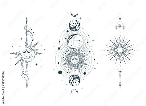 Celestial Sun And Moon Tattoo Designs