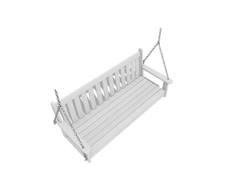 POLYWOOD Vineyard 2-person White Recycled Plastic Outdoor Swing in the Porch Swings & Gliders ...