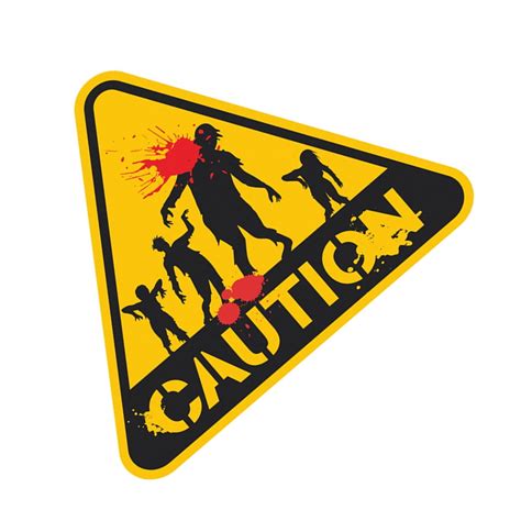 Halloween Horror Warning Sign Sticker Creepy Zombie Caution Sign Door ...