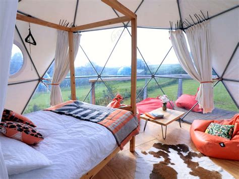 4 Spherical Dome Shaped Tents, Wilderness Mountains Glamping Domes Lodges