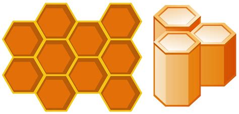 Front and Side View of Honeycomb 297332 Vector Art at Vecteezy
