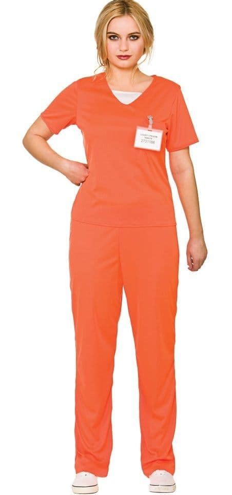 Orange Convict Plus size ladies Costume (EF2230)| Plus size fancy dress ...