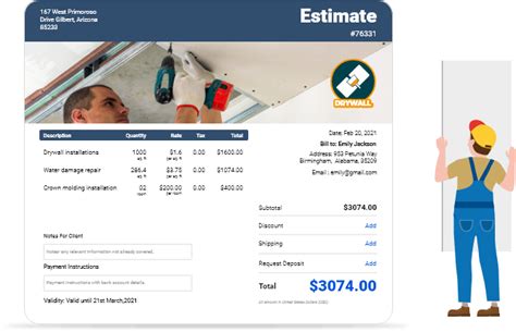 Drywall Estimate Template (Word, Excel, PDF, Google Docs)