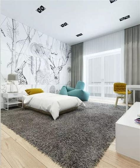 Ideas for Decorating with Nature Inspired, Modern Bedroom Wallpaper