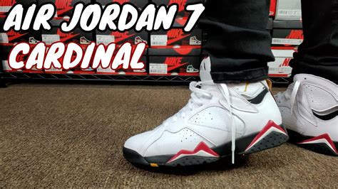 AIR JORDAN 7 CARDINAL REVIEW & ON FEET - YouTube