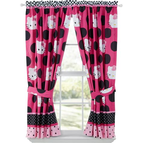 Sanrio Hello Kitty Dotted in Pink Girls Bedroom Curtain Panels Set, 2 Piece - Walmart.com ...