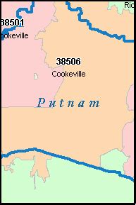 COOKEVILLE Tennessee, TN ZIP Code Map Downloads