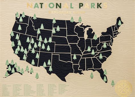 National Park Screen Print | National parks map, National parks, Map