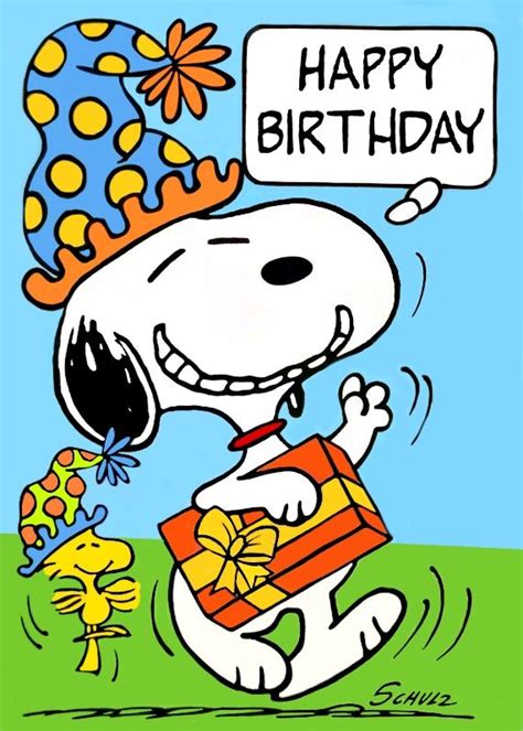 Snoopy & Woodstock happy birthday | Snoopy birthday, Snoopy birthday ...