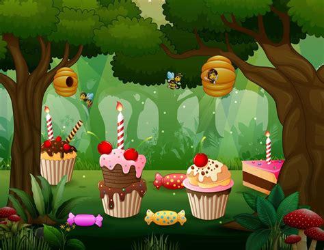 Sweet land in the forest background 6429094 Vector Art at Vecteezy