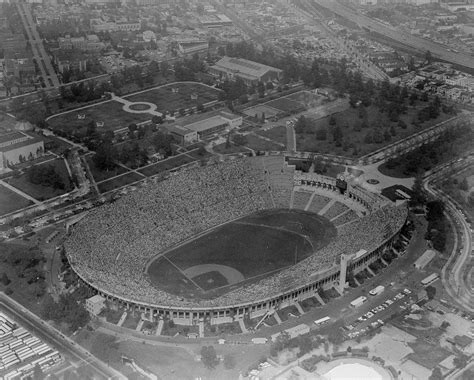 pic of the Coliseum that was taken during the Dodgers very first home game there in 1958. A ...