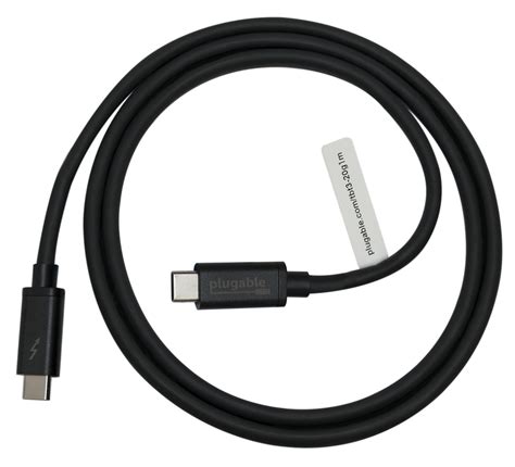 Plugable Thunderbolt 3 Cable 20Gbps Supports 60W Charging, 3.3 feet (1 Meter), 3A, USB C ...