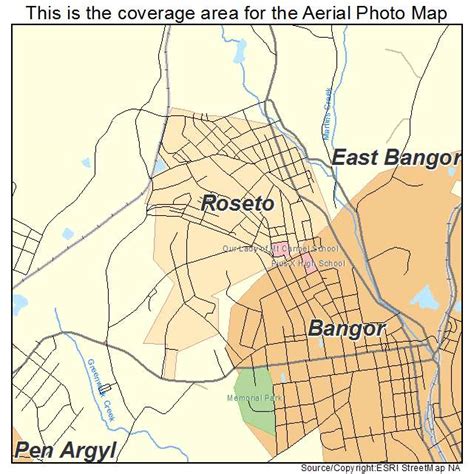 Aerial Photography Map of Roseto, PA Pennsylvania